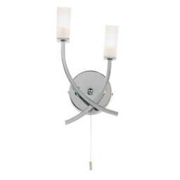 Luminosa Lighting Havana 2 Light Indoor Wall Light Chrome With Acid Etched Glass, G9