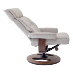 Morris Living The Newton Swivel Recliner Chair & Matching Footstool - Beige Fabric - thumbnail 7