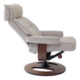 Morris Living The Newton Swivel Recliner Chair & Matching Footstool - Beige Fabric - thumbnail 6