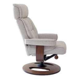 Morris Living The Newton Swivel Recliner Chair & Matching Footstool - Beige Fabric - thumbnail 5