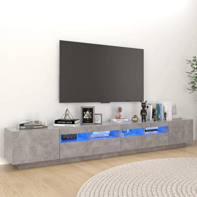 Berkfield Tv Cabinet With Led Lights Concrete Grey 260X35X40 Cm - image 1