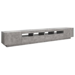 Berkfield Tv Cabinet With Led Lights Concrete Grey 260X35X40 Cm - thumbnail 7