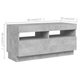 Berkfield Tv Cabinet With Led Lights Concrete Grey 260X35X40 Cm - thumbnail 9