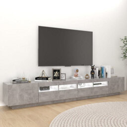 Berkfield Tv Cabinet With Led Lights Concrete Grey 260X35X40 Cm - thumbnail 3
