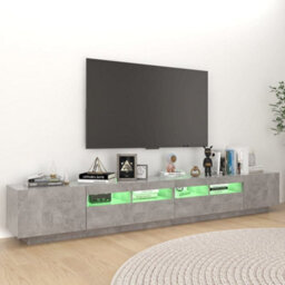 Berkfield Tv Cabinet With Led Lights Concrete Grey 260X35X40 Cm - thumbnail 5