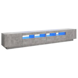 Berkfield Tv Cabinet With Led Lights Concrete Grey 260X35X40 Cm - thumbnail 2