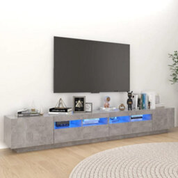Berkfield Tv Cabinet With Led Lights Concrete Grey 260X35X40 Cm - thumbnail 1