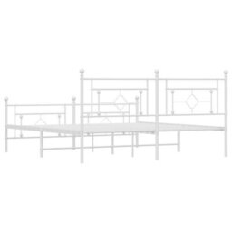 Berkfield Metal Bed Frame Without Mattress With Footboard White 183X213Cm - thumbnail 7