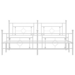 Berkfield Metal Bed Frame Without Mattress With Footboard White 183X213Cm - thumbnail 5