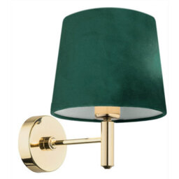 Luminosa Lighting Luminosa Ponte Plus Wall Lamp With Shade Green, Dark Brass Steel