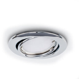 Valuelights Fire Rated Polished Chrome Tiltable Gu10 Recessed Ceiling Downlight - Includes 5W Led Bulb 6500K Cool White - thumbnail 1