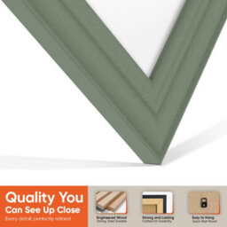 "AK Frames 25X17"" Green Classic Vinyl Record Frame With White Mount For 12 Inch Lp Cover & Disc - Overlapped Design" - thumbnail 3
