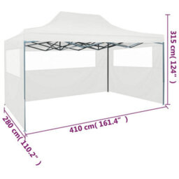 Berkfield Professional Folding Party Tent With 3 Sidewalls 3X4 M Steel White - thumbnail 9