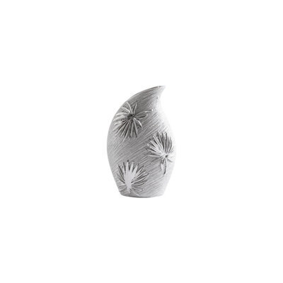 Modern Silver Vase With Decorative Leaf Pattern H25.3Cm - image 1