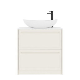 Royal Bathrooms Royal Bathroom Elmore 800mm Classic White Freestanding Bathroom Vanity Unit 2 Drawer Plain White Worktop With Cesar Basin - thumbnail 7