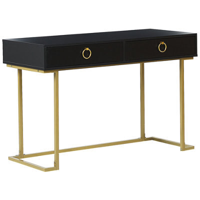 Beliani Console Table Westport 115 Cm 50 Cm With Drawers Black/ Gold - image 1