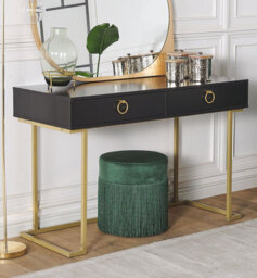 Beliani Console Table Westport 115 Cm 50 Cm With Drawers Black/ Gold - thumbnail 2