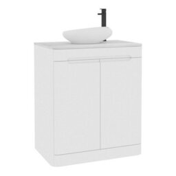 Royal Bathrooms Venice 700mm Gloss White Freestanding Bathroom Countertop Vanity Unit 2 Door With Nova Basin - thumbnail 7
