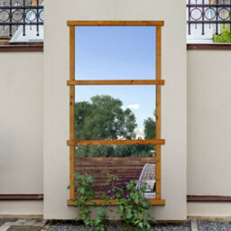 MirrorOutlet The Trellis Garden Mirror Scandinavian Spruce Wood 180Cm X 92Cm - thumbnail 1