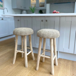 Wicker Bar Stool Round - Handwoven Seagrass - Rattan Kitchen Stool - thumbnail 7