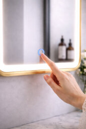 Lumora 700X500mm Brushed Gold Led Illuminated Bathroom Mirror Anti Fog Vertical Or Horizontal - thumbnail 9