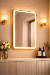 Lumora 700X500mm Brushed Gold Led Illuminated Bathroom Mirror Anti Fog Vertical Or Horizontal - thumbnail 6