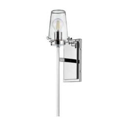 Stylish Ip44 Wall Light With Clear Glass Shade And Chrome Finish - thumbnail 2