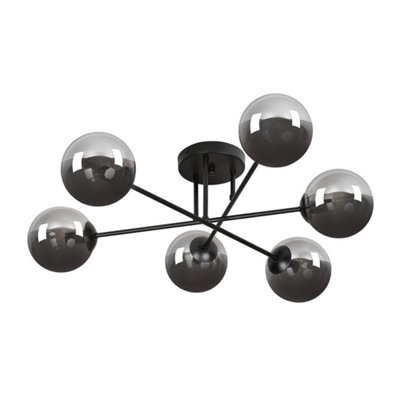Emibig Lighting Emibig Brendi Ceiling Lamp  6 X E14 Black With Graphite Shade - image 1