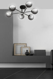 Emibig Lighting Emibig Brendi Ceiling Lamp  6 X E14 Black With Graphite Shade - thumbnail 6