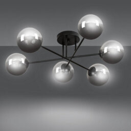 Emibig Lighting Emibig Brendi Ceiling Lamp  6 X E14 Black With Graphite Shade - thumbnail 3