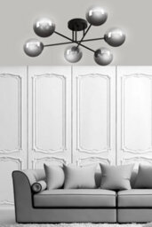 Emibig Lighting Emibig Brendi Ceiling Lamp  6 X E14 Black With Graphite Shade - thumbnail 4