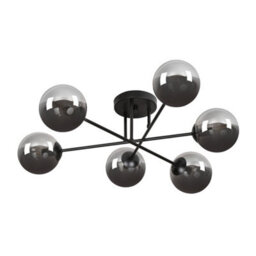 Emibig Lighting Emibig Brendi Ceiling Lamp  6 X E14 Black With Graphite Shade - thumbnail 1