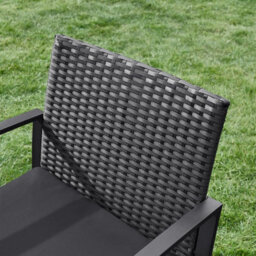 Songmics 3-Piece Pe Rattan Patio Set, Outdoor Furniture For Bistro Or Porch, Easy To Assemble, Includes 2 Chairs And Table, Black - thumbnail 6