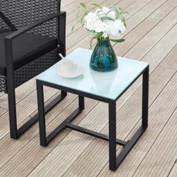 Songmics 3-Piece Pe Rattan Patio Set, Outdoor Furniture For Bistro Or Porch, Easy To Assemble, Includes 2 Chairs And Table, Black - thumbnail 5