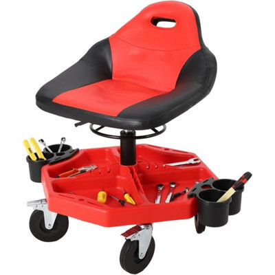 "Adjustable Rolling Mechanic Stool 300Lbs Capacity 19-24"" Height Heavy Duty" - image 1