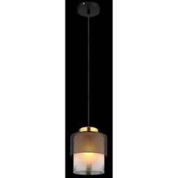 Luminosa Lighting Luminosa Olga Slim Pendant Ceiling Light Matt Black Satined Glass Shade 1X E27 - thumbnail 4