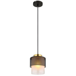 Luminosa Lighting Luminosa Olga Slim Pendant Ceiling Light Matt Black Satined Glass Shade 1X E27