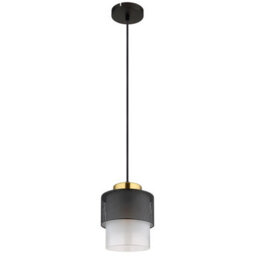 Luminosa Lighting Luminosa Olga Slim Pendant Ceiling Light Matt Black Satined Glass Shade 1X E27 - thumbnail 2