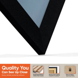 "16X16"" Matte Black Modern Vinyl Record Frame With Pompadour Mount For 12 Inch Lp Disc - Ak Frames" - thumbnail 3