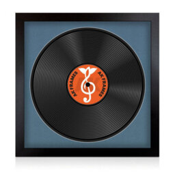 "16X16"" Matte Black Modern Vinyl Record Frame With Pompadour Mount For 12 Inch Lp Disc - Ak Frames" - thumbnail 1