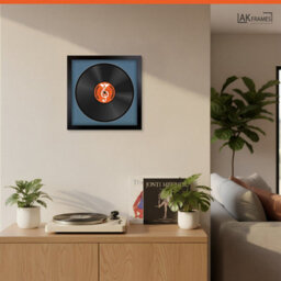 "16X16"" Matte Black Modern Vinyl Record Frame With Pompadour Mount For 12 Inch Lp Disc - Ak Frames" - thumbnail 5