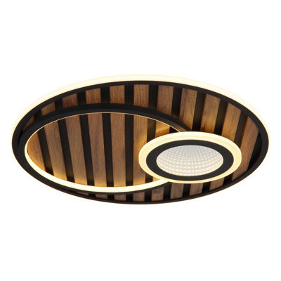 Luminosa Lighting Luminosa Woody 50Cm Integrated Led Semi Flush Ceiling Light Matt Black Led 3000K - image 1