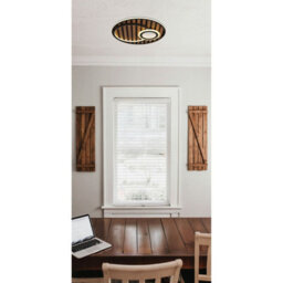 Luminosa Lighting Luminosa Woody 50Cm Integrated Led Semi Flush Ceiling Light Matt Black Led 3000K - thumbnail 6