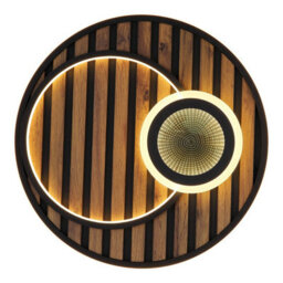 Luminosa Lighting Luminosa Woody 50Cm Integrated Led Semi Flush Ceiling Light Matt Black Led 3000K - thumbnail 3