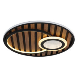Luminosa Lighting Luminosa Woody 50Cm Integrated Led Semi Flush Ceiling Light Matt Black Led 3000K - thumbnail 4