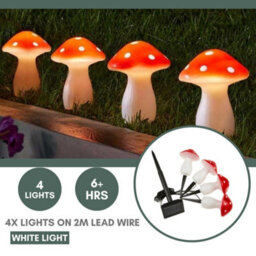 Marco Paul Solar Powered Led Mushroom Lights Garden Outdoor 4 Pack - thumbnail 8