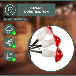 Marco Paul Solar Powered Led Mushroom Lights Garden Outdoor 4 Pack - thumbnail 7