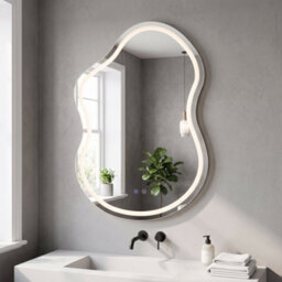 Living And Home 600 X 900mm Cloud Frameless Led Bathroom Mirror With Demister, Dimmable 3 Colour Temperature - thumbnail 1