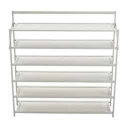 Living And Home 6 Tier White Wooden Foldable Shoe Rack Shoe Storage Organiser Shoe Shelf - thumbnail 4