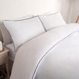 OHS Luxury Duvet Cover Set Piped Edge Soft Quilt Pillowcase Bedding, King - thumbnail 4